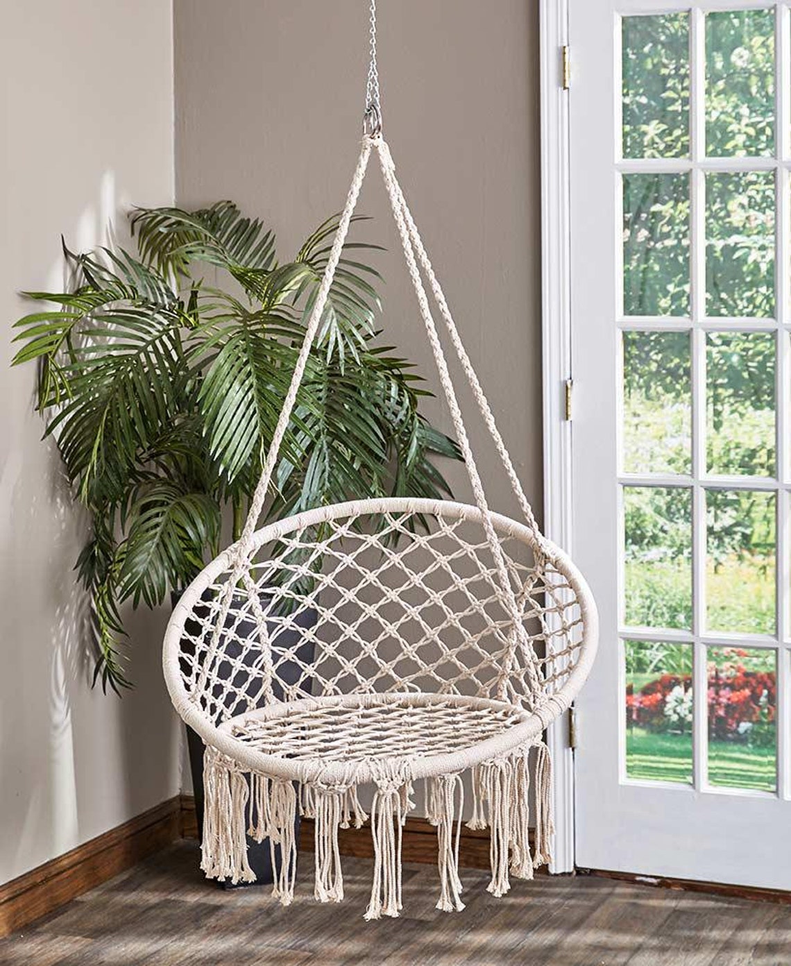 Macrame Indoor/outdoor Hanging Chair Comfortable Chair Etsy