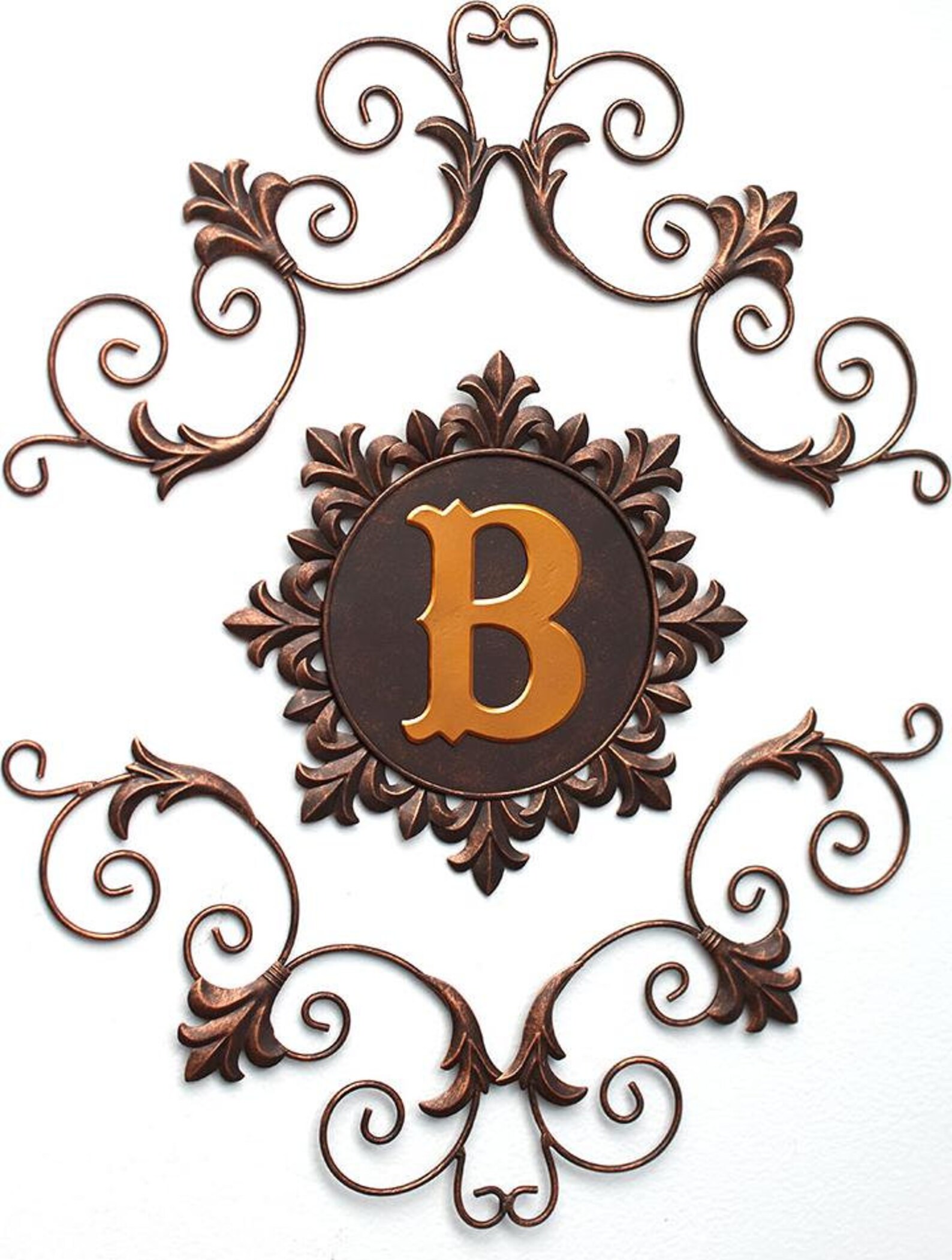 Metal Monogram Wall Hangings Vintage Home Decor Black Etsy