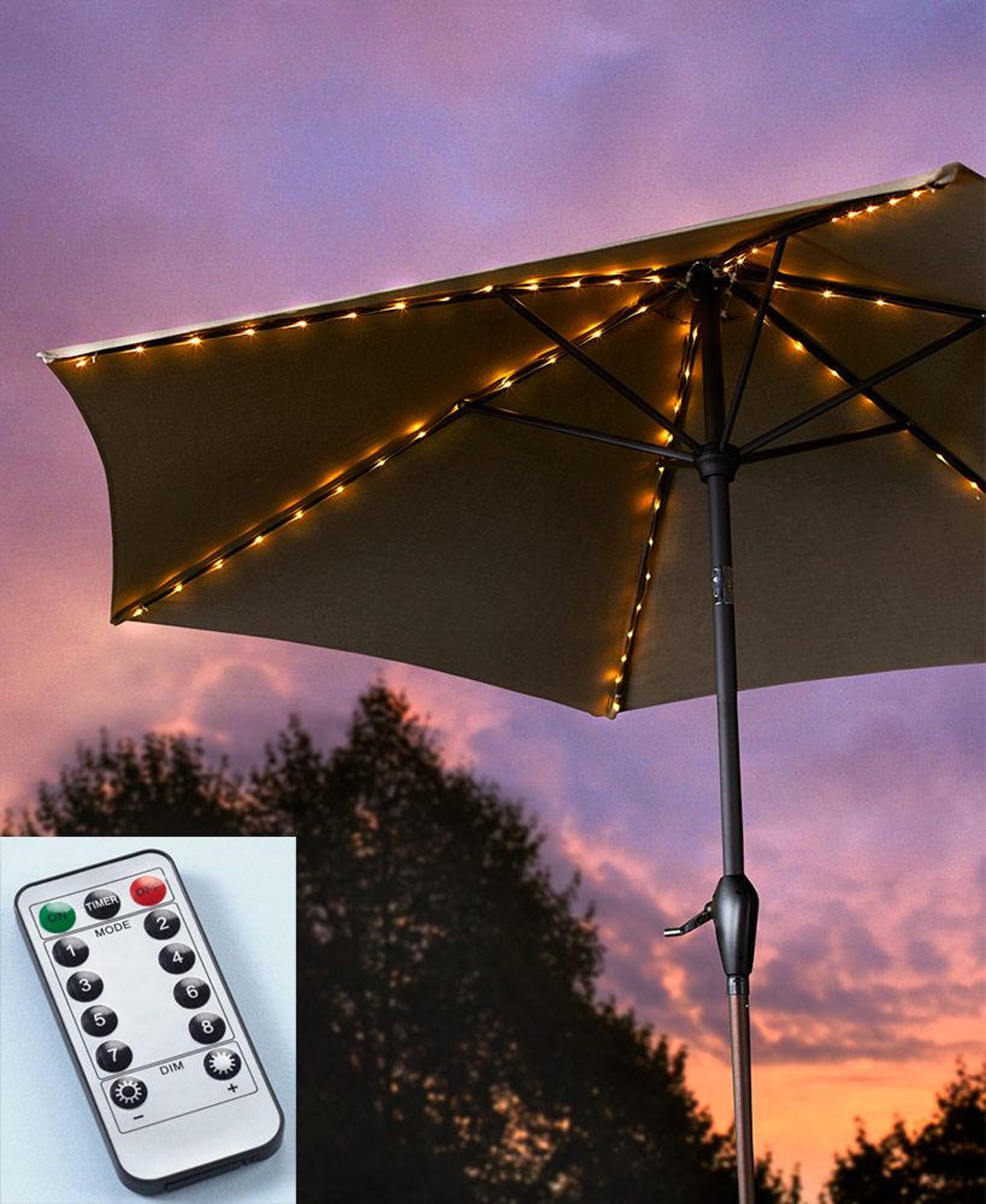 stand alone umbrella with lights