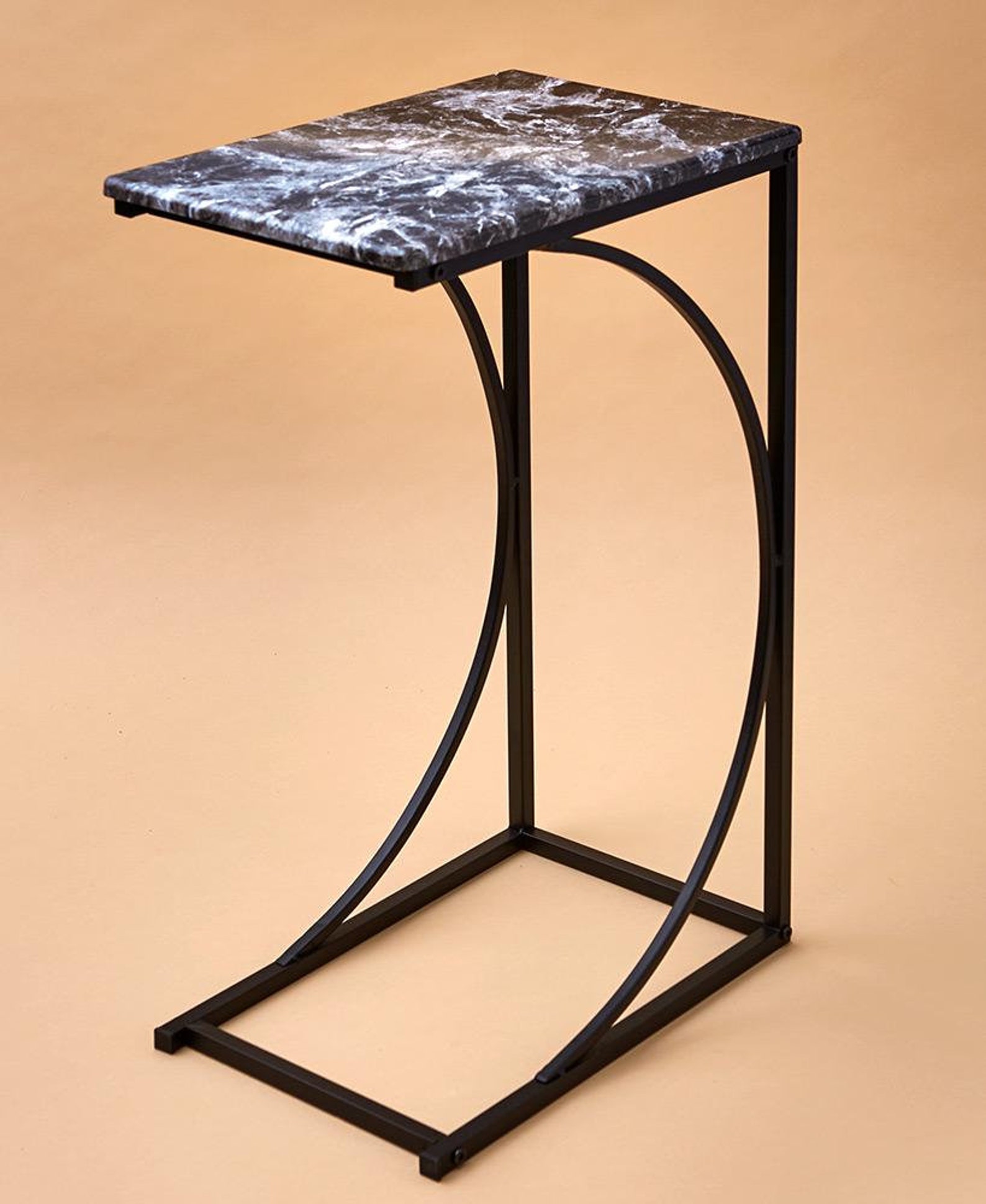 Faux Marble Top Sofa Side Tables Food And Drinks Items Etsy