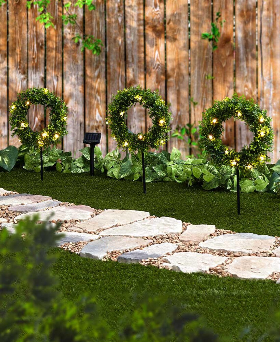 2in1 Solar Lighted Wreath Trios White Led Lights Wall/ Etsy