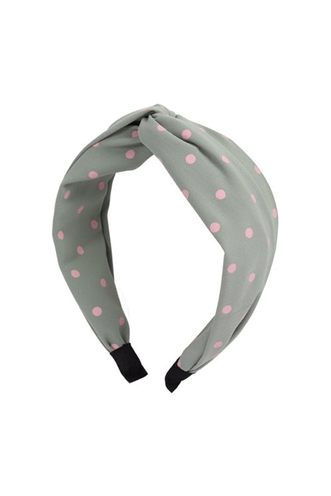 Handmade Headband Knotted Polka Dots Fabric Coated Hairband Etsy