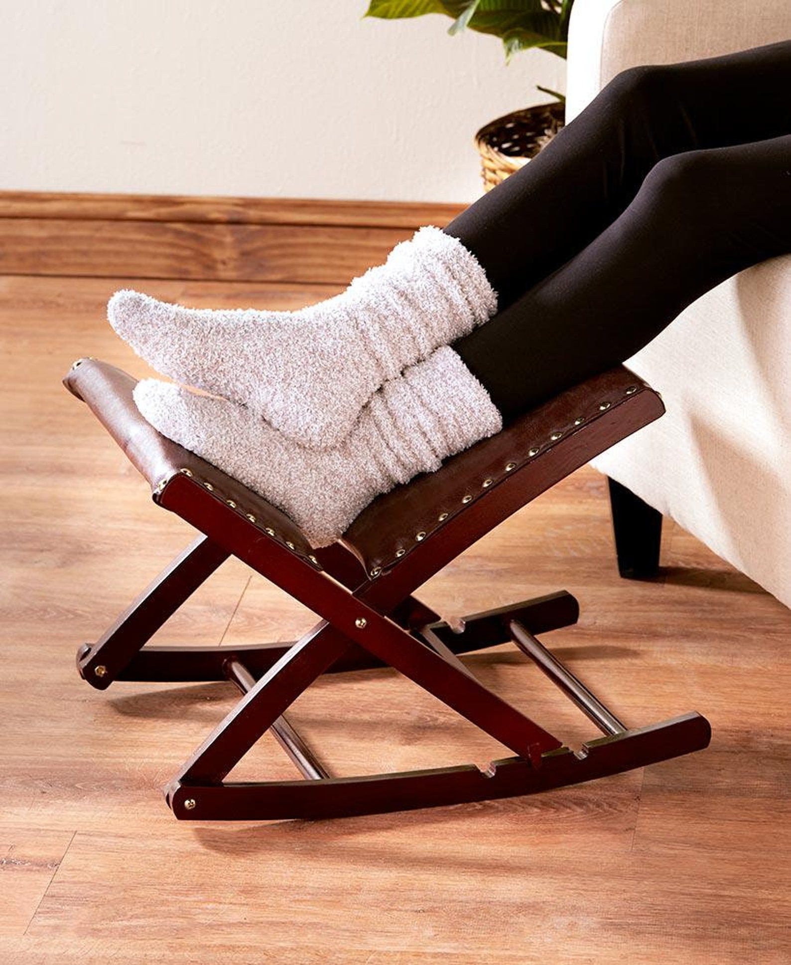 Foldable Upholstered Rocking Footrests Adjust Easily Legs Etsy