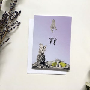 Carte de voeux, Carte d'anniversaire rétro, Carte de souhait Vintage, Carte de voeux ananas
