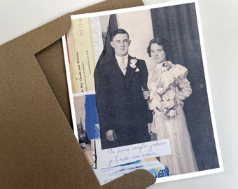 Tarjeta de cumpleaños retro, tarjeta de amor, tarjeta de felicitación vintage, tarjeta de felicitación de amor, tarjeta de cumpleaños de boda, tarjeta de cumpleaños conjunta