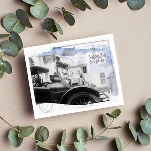 Father's Day card, happy father's day, greeting card, retro dad card, vintage greeting card, man birthday card