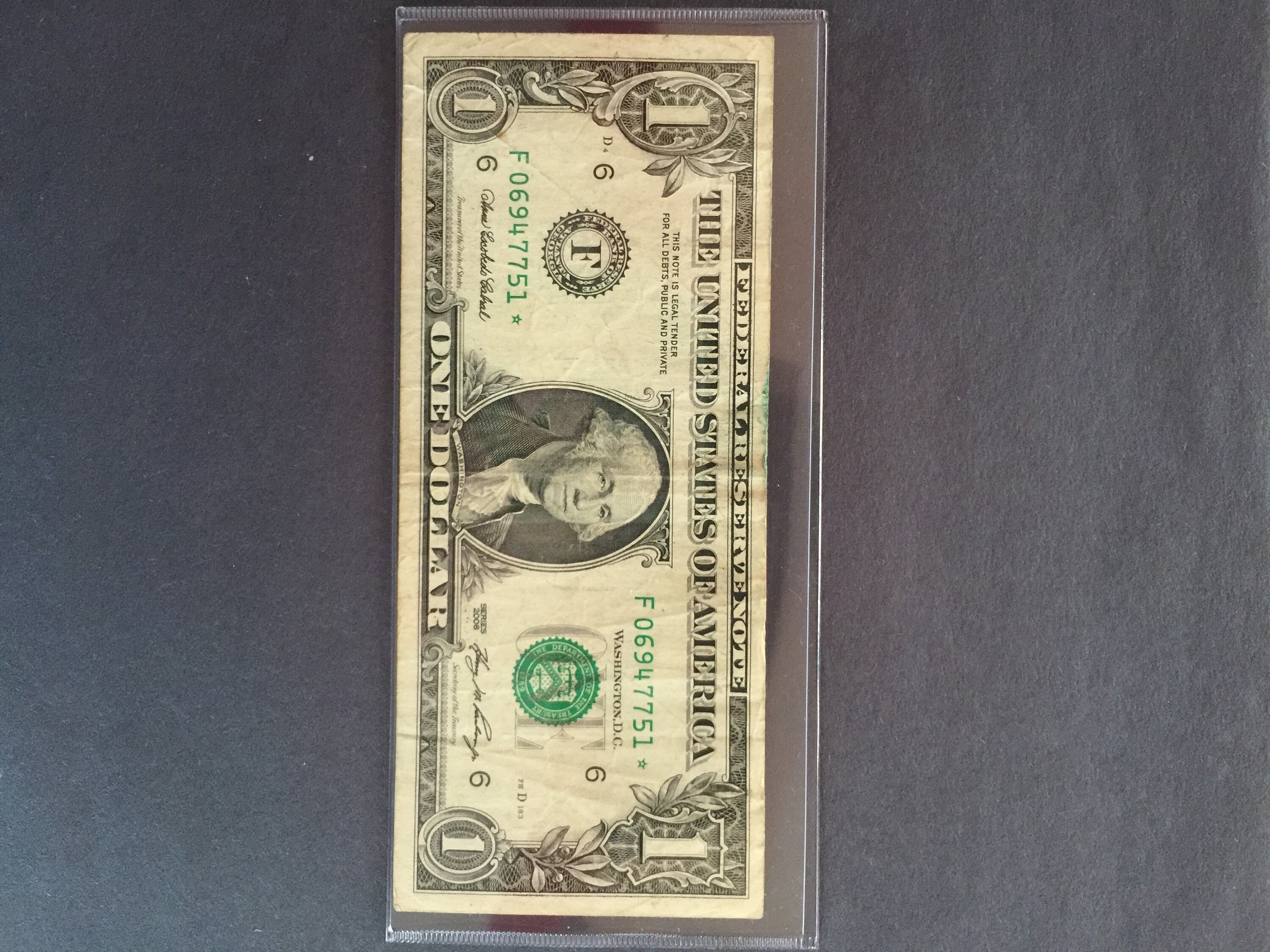 [Letter3 5] One Dollar Bill With Star - 0vca9eh
