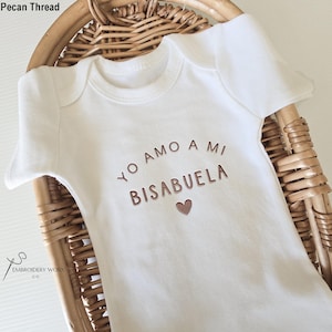 Embroidered Yo Amo A Mi Bisabuela ONESIES® brand I Love My Great Grandma ONESIES® Pregnancy Announcement to Grandparents D17