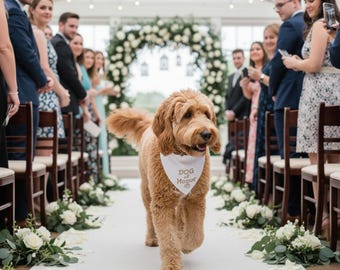 Bandana brodé chien d'honneur pour chien Bandana de fiançailles faire-part de fiançailles Bandana pour chien Bandana de mariage pour chien Meilleur dossard pour chien 6