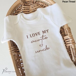 Embroidered I Love My Auntie and Uncle ONESIES® brand, Personalized Aunt Gift Custom Aunt Gift for Aunt Pregnancy Announcement ONESIES® D30