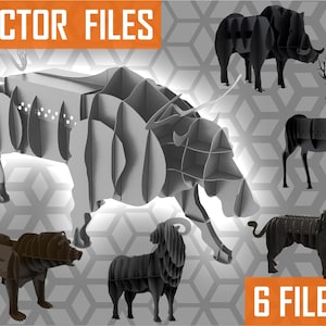 Tier Laser Cut Files: CNC Vektor Kunst (Digitaler Download)