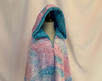 Car Seat Poncho- Minky Rose