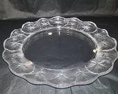Lalique Glass (Signed) Honfleur Geranium Leaf Edge Salad Dish Plate Saucer, 27cm
