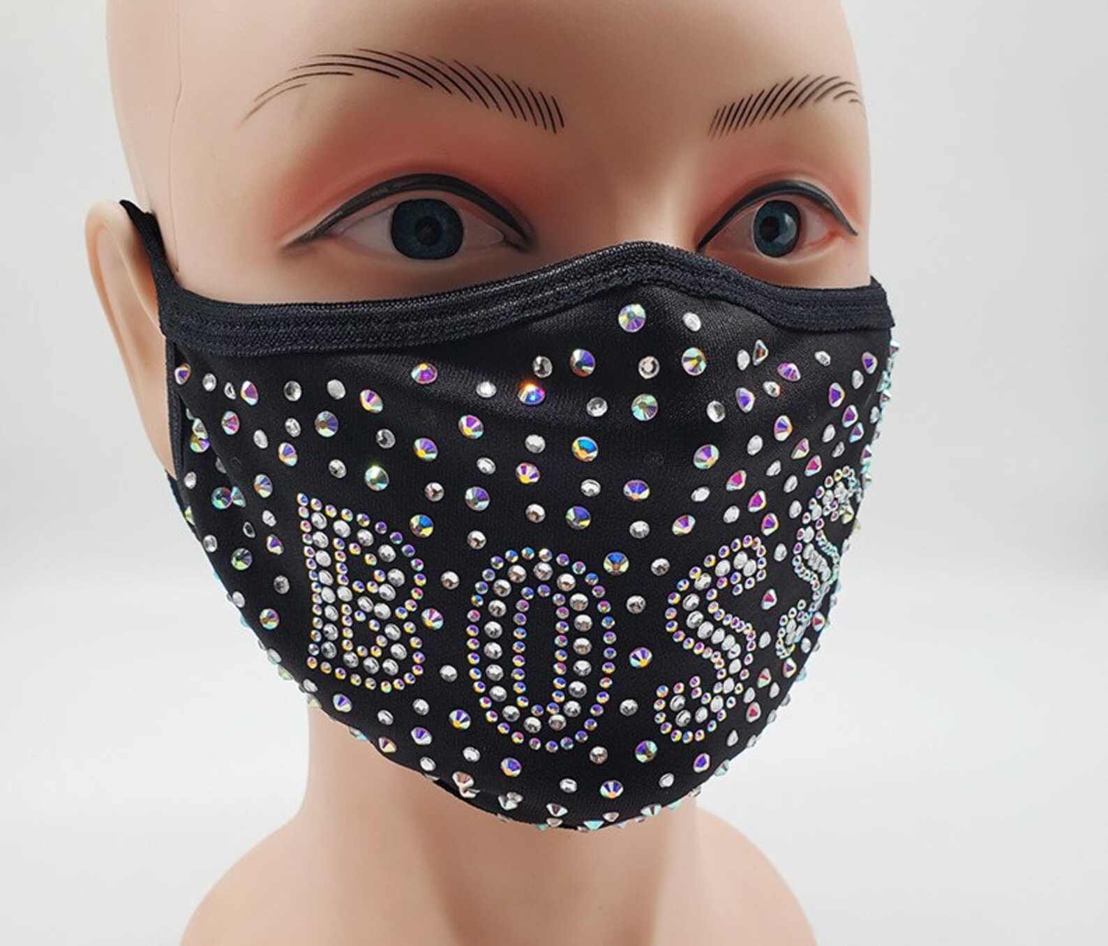 Rhinestone Face Mask Rhinestone/ Shining Fashion Maskdiamond Etsy