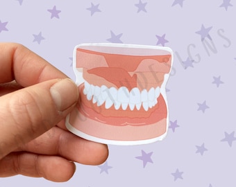 Denture Dental Sticker | Dental Technician Nurse Assistant | Dental School Dentist | Gold tooth Designs