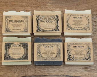 Build Your 4-Bar Bundle | The DEEP WOODS Collection | Small Batch Cold Process Tallow Body Soap | RippleRoot Studios