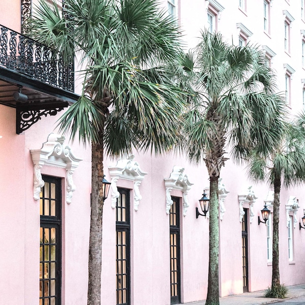 Charleston, South Carolina Photography - Palmetto Row, Architecture Fine Art Photograph, Mills House Hotel, Urban Home Decor, Large Wall Art