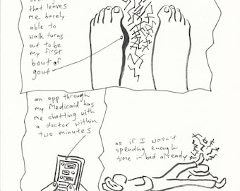 Plague Journal page - original ink drawing comic page 8" x 10"