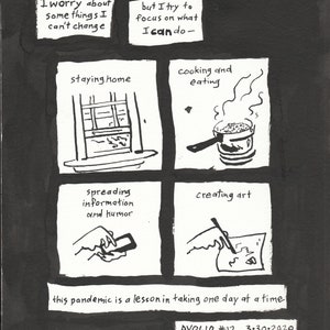 Plague Journal page - original ink drawing comic page 8&quot; x 10&quot;