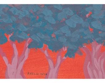 bright trees - art print 5x7" or 8x10"
