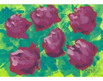 Amanda's Bouquet - flowers art print 5x7" or 8x10"