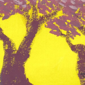 trees - original gouache watercolor painting 5&quot;x7&quot;