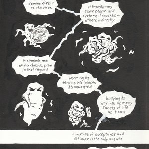 Plague Journal page - original ink drawing comic page 8&quot; x 10&quot;