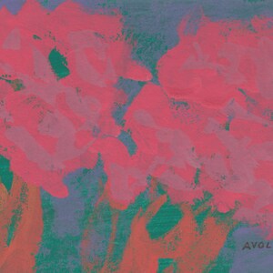 trees - original gouache watercolor painting 5&quot;x7&quot;
