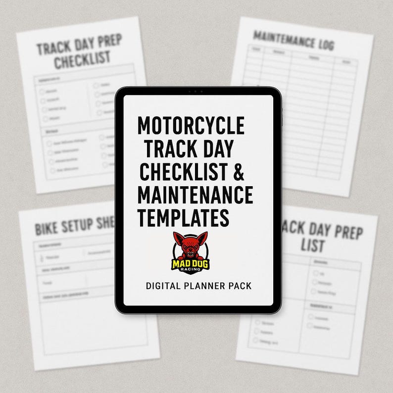 Track Day Checklist & Maintenance Planner (digital PDF) - Etsy