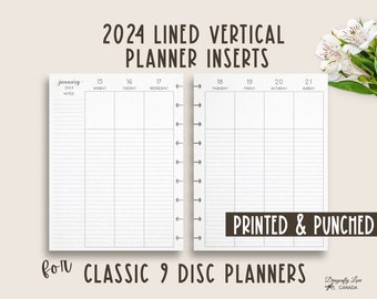Dated Weekly Planner Inserts Two Page Vertical Layout With - Etsy