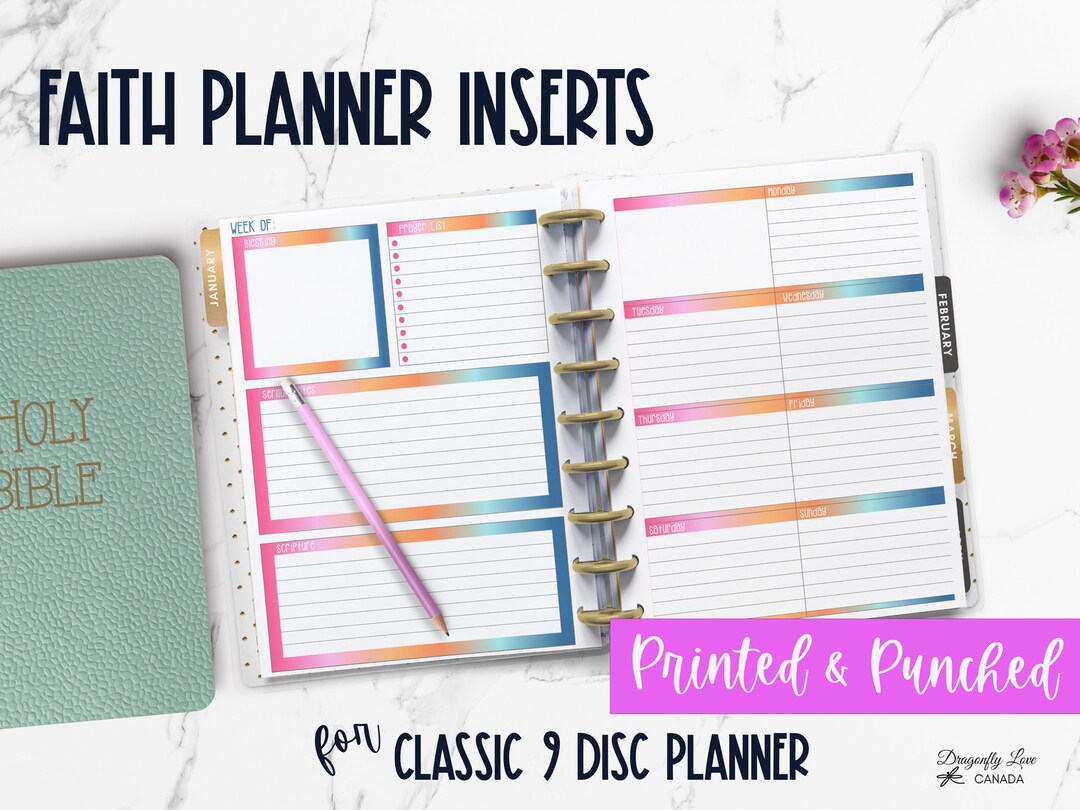 Faith Planner Inserts – Classic 9 Disc, Undated Bible Study (printed ...