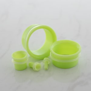 Pair Green Slyme Single Flare Tunnels