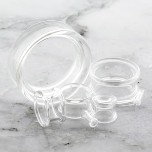 Pair Double Flare Clear Tunnels