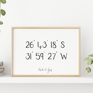 GPS Coordinates Sign | Latitude Longitude Print | Location Sign | Personalised Coordinates Gift | Custom Couples Gift | DIGITAL DOWNLOAD