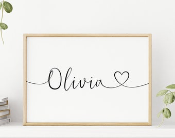 Custom Name Print | Personalised Girl Name Sign | Bedroom Wall Decor | Custom Nursery Room Decor | Custom Baby Gift | DIGITAL DOWNLOAD