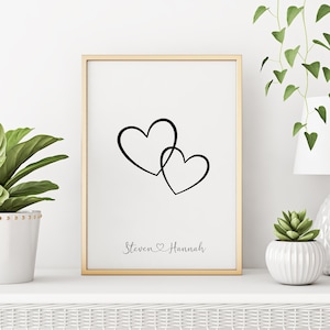 Personalised Couple Heart Print | Custom Couple Gift | Custom Home Decor | Custom Heart Print | Custom Wedding Gift | DIGITAL DOWNLOAD