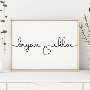 Personalised Couple Names Print | Custom Couple Gift | Custom Home Decor |  Custom Anniversary Gift | Custom Wedding Gift | DIGITAL DOWNLOAD