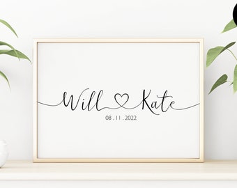 Couples Name Print | Couple Names Gift | Custom Engagement Print | Personalised Wedding Gift | Custom Home Decor | DIGITAL DOWNLOAD