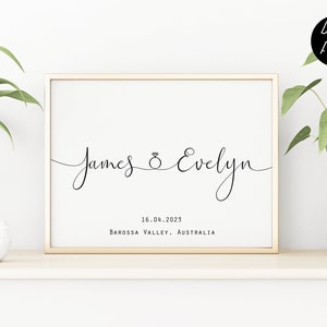 Custom Wedding Print | Custom Engagement Print | Custom Engagement Gift | Personalised Wedding Gift | Custom Couple Gifts | DIGITAL DOWNLOAD
