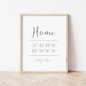 Custom Home Coordinates Print | Custom Latitude Longitude Sign | Personalised Home Coordinates Sign | First Home Print | DIGITAL DOWNLOAD