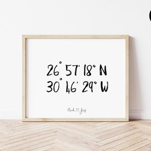GPS Coordinates Print | Latitude Longitude Sign | Location Print | Custom Coordinates Gift | Personalised Couples Gift | DIGITAL DOWNLOAD