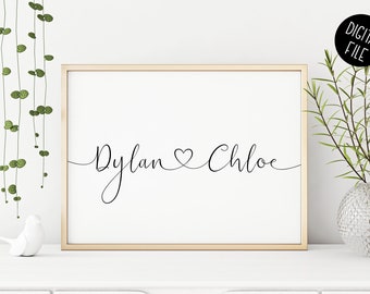 Couples Name Print | Couples Names Gift | Couples Print | Custom Engagement Gift | Anniversary Gift | Custom Wedding Gift | DIGITAL DOWNLOAD