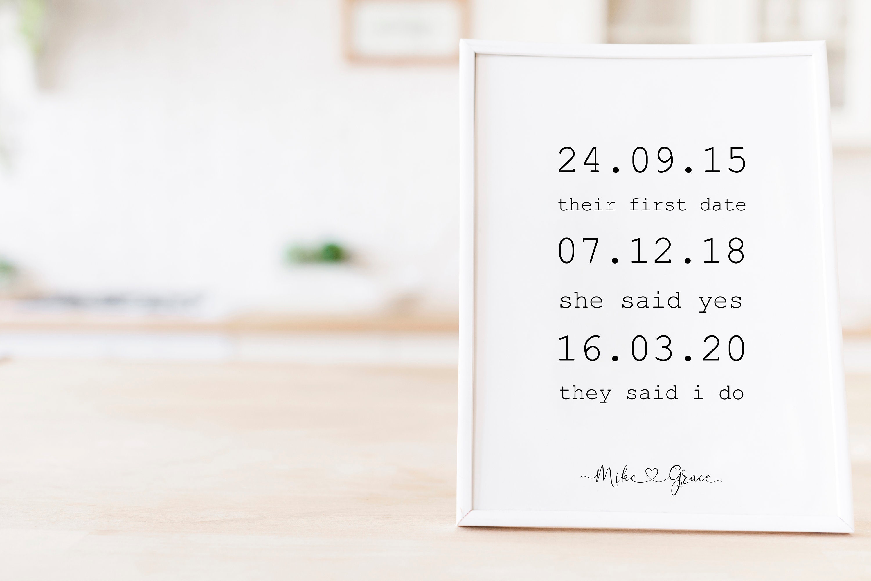 Memorable Dates Print Important Dates Print Special Dates | Etsy
