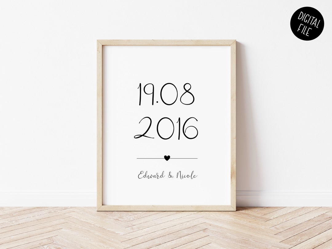 Custom Date Print | Personalised Special Dates Print | Important Dates ...