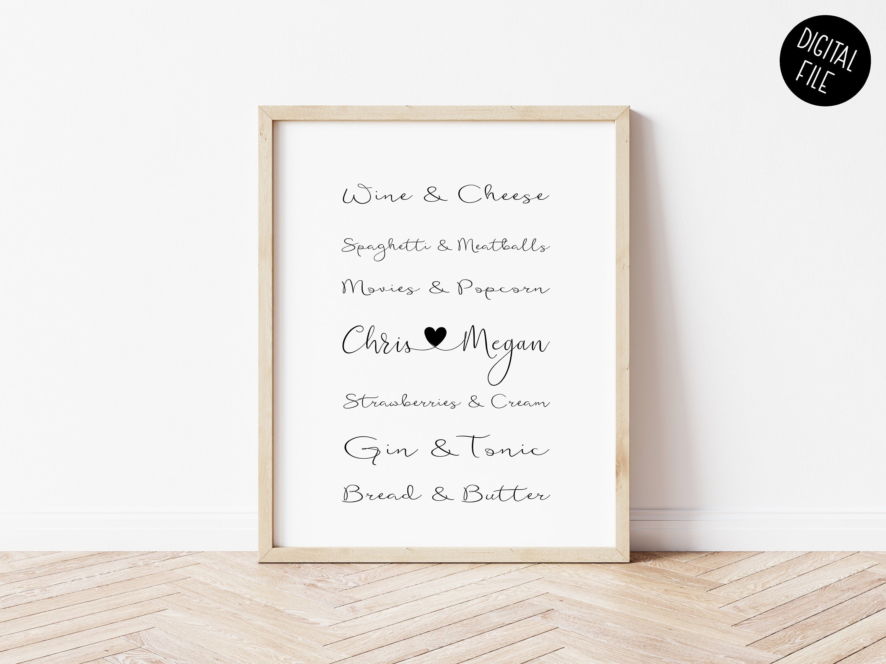 Custom Perfect Pairs Print Personalised Couple Names Print Etsy