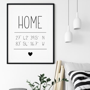 Custom Home Coordinates Print Custom Latitude Longitude Sign Personalised Home Coordinates Gift New Home Print DIGITAL DOWNLOAD image 2