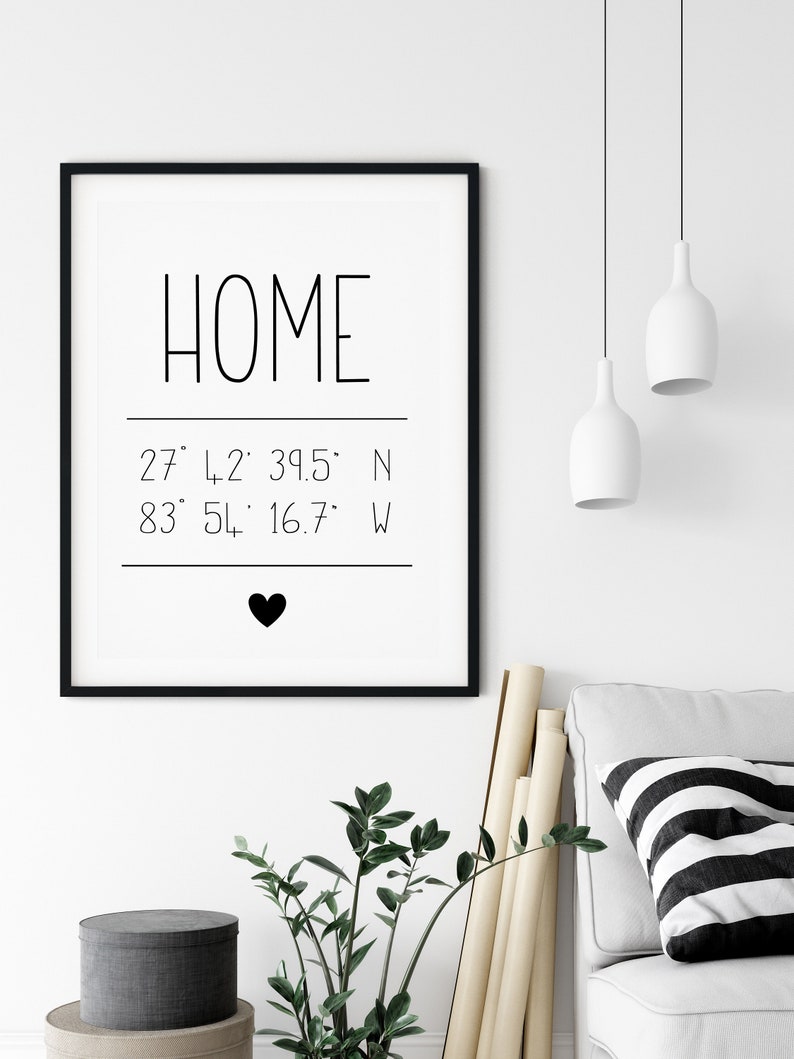 Custom Home Coordinates Print Custom Latitude Longitude Sign Personalised Home Coordinates Gift New Home Print DIGITAL DOWNLOAD image 2