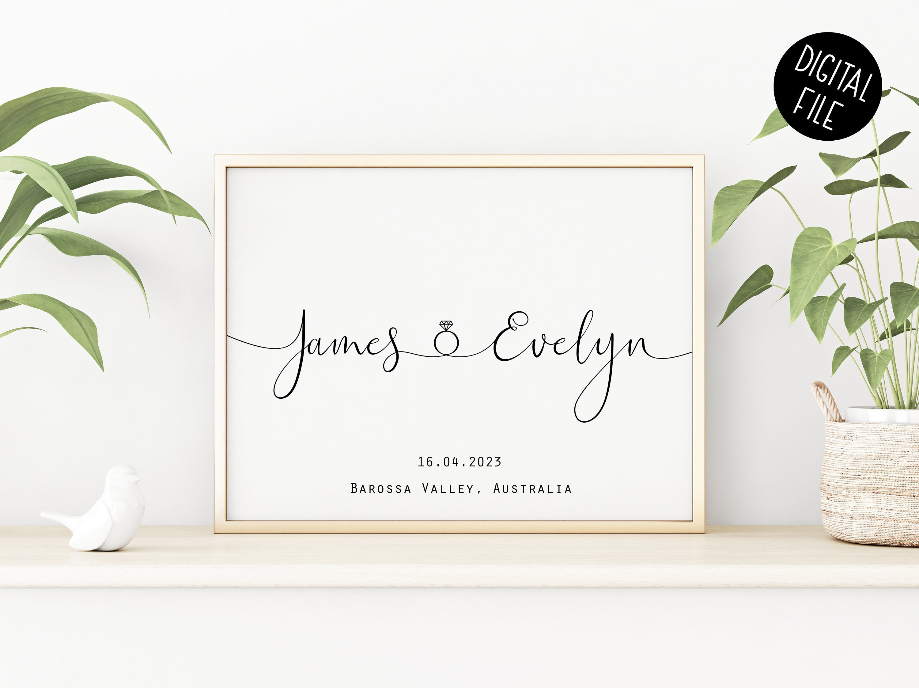 Custom Wedding Print | Custom Engagement Print | Custom Engagement Gift ...