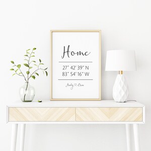 Custom Home Coordinates Print | Custom Latitude Longitude Sign ...