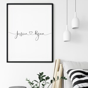 Couples Name Print Couples Names Gift Couples Print Custom Engagement Gift Anniversary Gift Custom Wedding Gift DIGITAL DOWNLOAD image 3